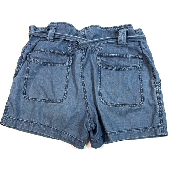Ulla Johnson Gavin Chambray Belted Tie Shorts Blue Size 4 - Picture 2 of 6